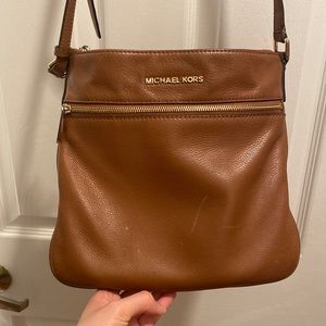 Michael Kors tan leather crossbody bag